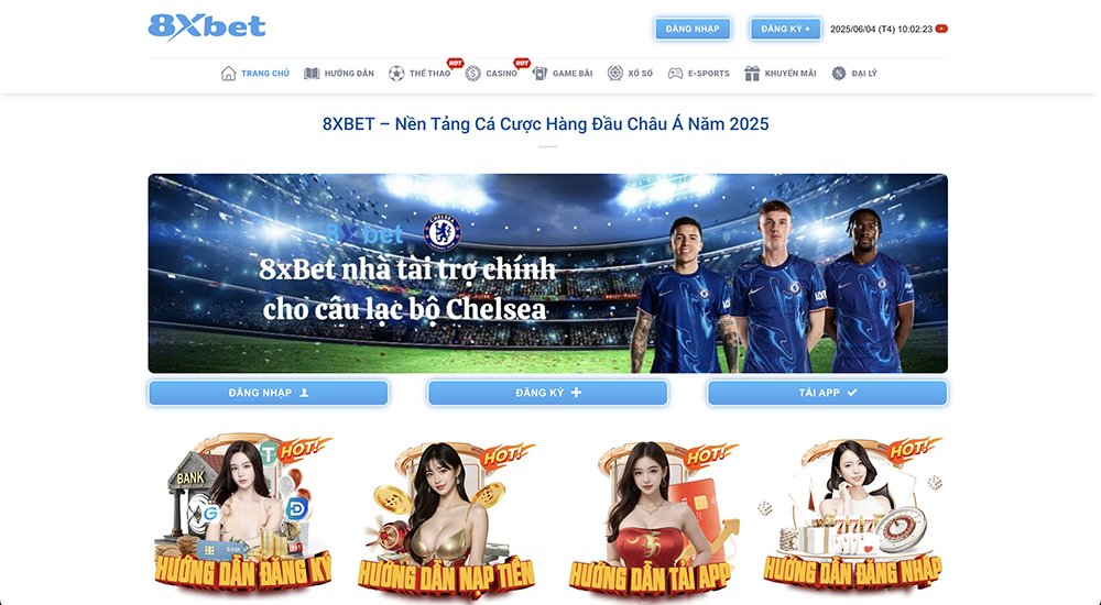 Giao diện website chính thức của nhà cái 8xbet - 8xbett.guru
