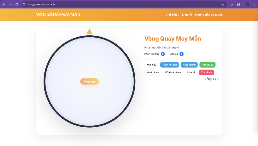 Giao diện của VQMM khi xoá dữ liệu demo